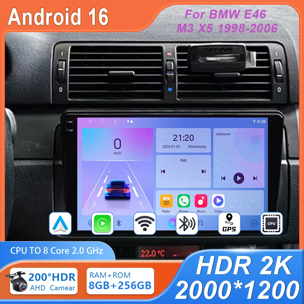 4G Wifi BT Auto Radio Stereo Android For BMW E46 M3 X5 1998 - 2006 Multimedia Player GPS Navigation No 2din QLED Screen Dash Cam
4G Wifi BT Auto Radio Stereo Android For BMW E46 M3 X5 1998 - 2006 Multimedia Player GPS Navigation No 2din QLED Screen Dash Cam