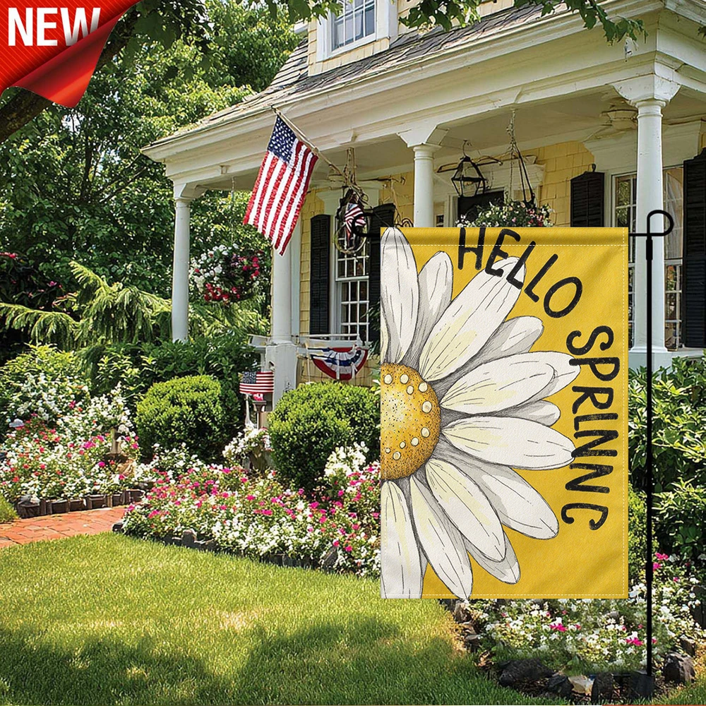 1PC, Hello Spring Daisy Print Garden Flag Seasonal Outdoor Yard Decorative Banner
1PC, Hello Spring Daisy Print Garden Flag Seasonal Outdoor Yard Decorative Banner