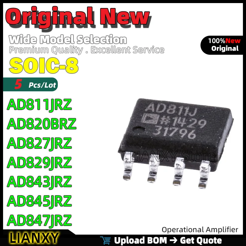 5pcs SOIC-8 AD811JRZ AD820BRZ AD827JRZ AD829JRZ AD843JRZ AD845JRZ AD847JRZ Operational Amplifier New Original
5pcs SOIC-8 AD811JRZ AD820BRZ AD827JRZ AD829JRZ AD843JRZ AD845JRZ AD847JRZ Operational Amplifier New Original
