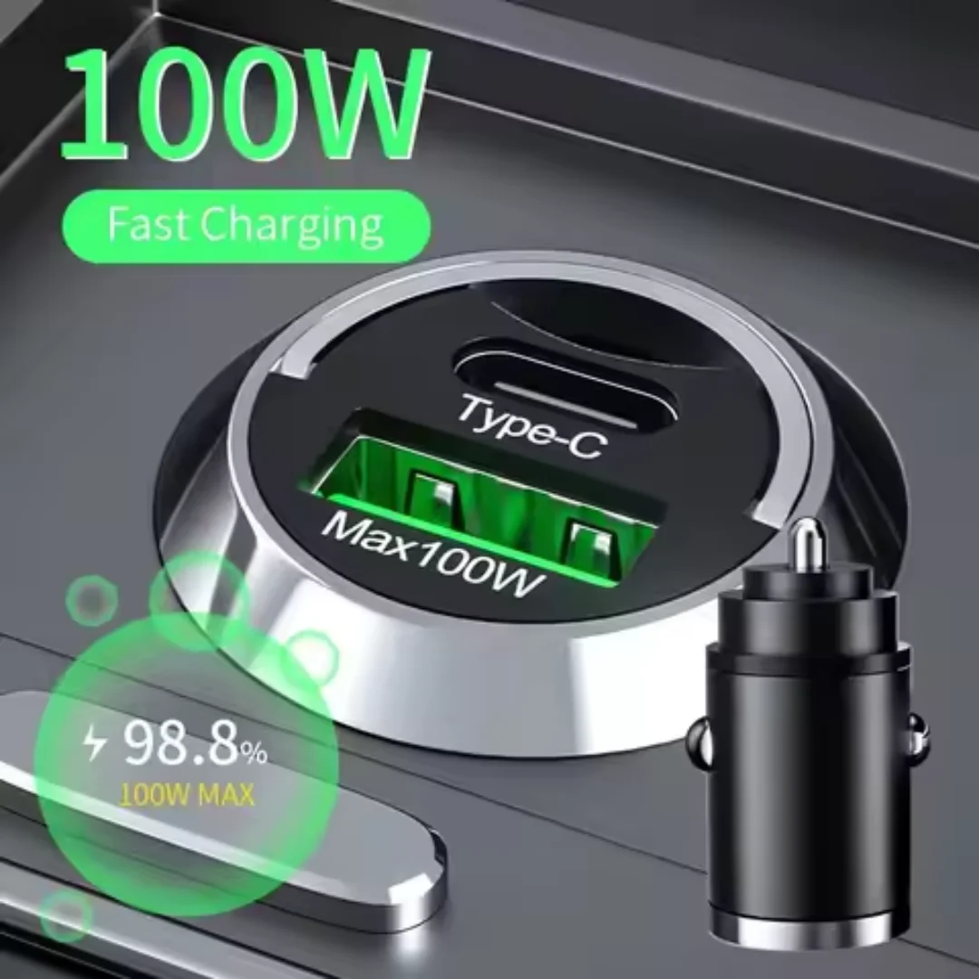 100W PD USB Mini Car Charger QC3.0 Fast Charging Car Phone Cigarette Lighter USB Type C Adapter For Iphone Xiaomi Samsung Huawei
100W PD USB Mini Car Charger QC3.0 Fast Charging Car Phone Cigarette Lighter USB Type C Adapter For Iphone Xiaomi Samsung Huawei
