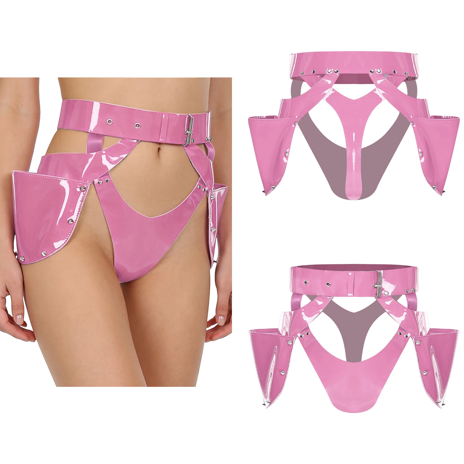 Женские сексуальные трусы из искусственной кожи с высокой талией и вырезами, юбки с боковыми карманами и заклепками, готическое нижнее белье, трусы для ролевых игр, ночное белье
Женские сексуальные трусы из искусственной кожи с высокой талией и вырезами, юбки с боковыми карманами и заклепками, готическое нижнее белье, трусы для ролевых игр, ночное белье