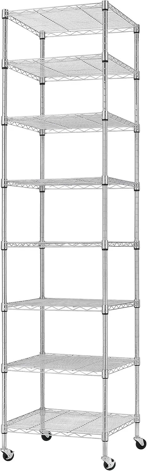 Прочная 8-ярусная металлическая стеллажная система на колесах, 18x18x72.8 дюймов, регулируемая полка для хранения, сертифицировано NSF, хромированная отделка
Прочная 8-ярусная металлическая стеллажная система на колесах, 18x18x72.8 дюймов, регулируемая полка для хранения, сертифицировано NSF, хромированная отделка