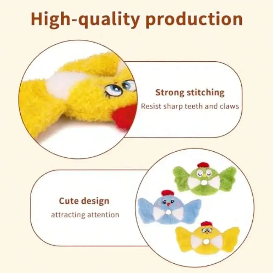 Interactive Cat Toy With Catnip Crinkle Sound Soft Plush Bird Shape 3 Pack
Interactive Cat Toy With Catnip Crinkle Sound Soft Plush Bird Shape 3 Pack