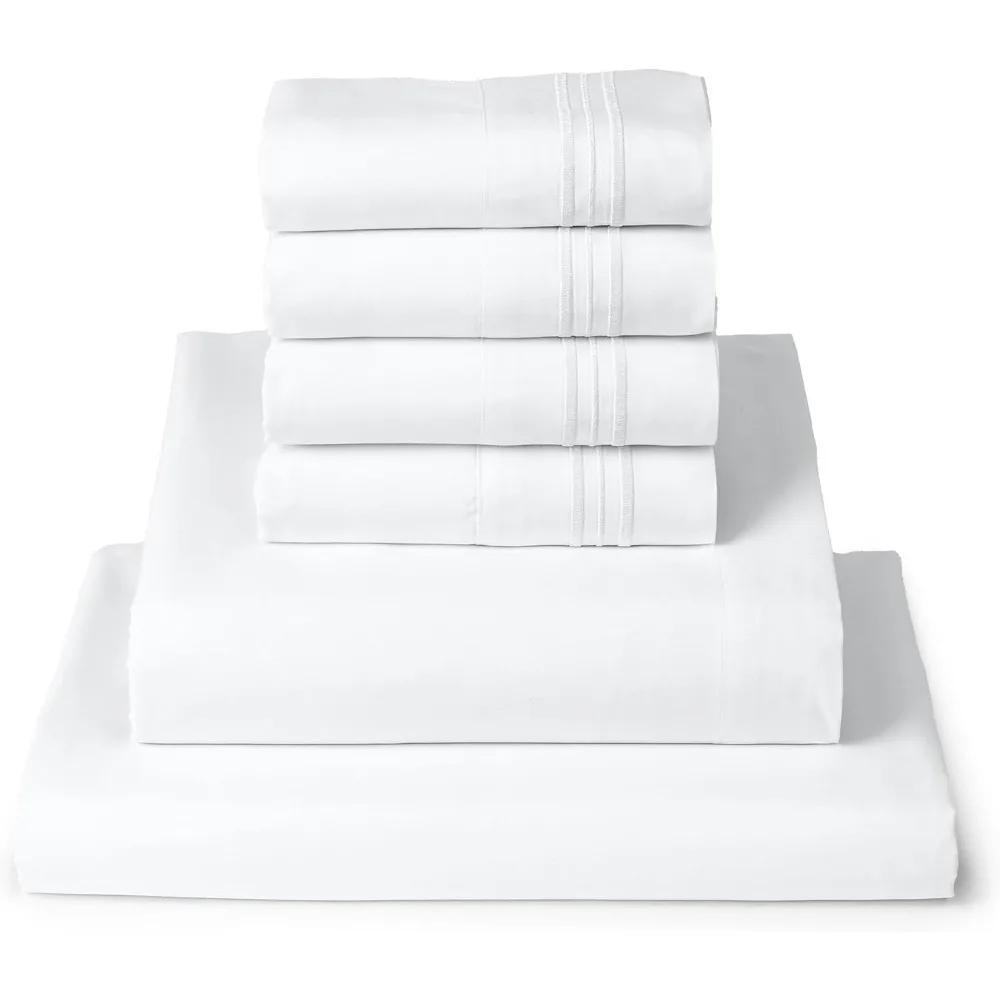 Mellanni King Sheet Set - 6-Piece Iconic Collection Bedding, (Including 4 Pillowcases), 16-Inch Deep Pocket, Easy Care, Extra So
Mellanni King Sheet Set - 6-Piece Iconic Collection Bedding, (Including 4 Pillowcases), 16-Inch Deep Pocket, Easy Care, Extra So