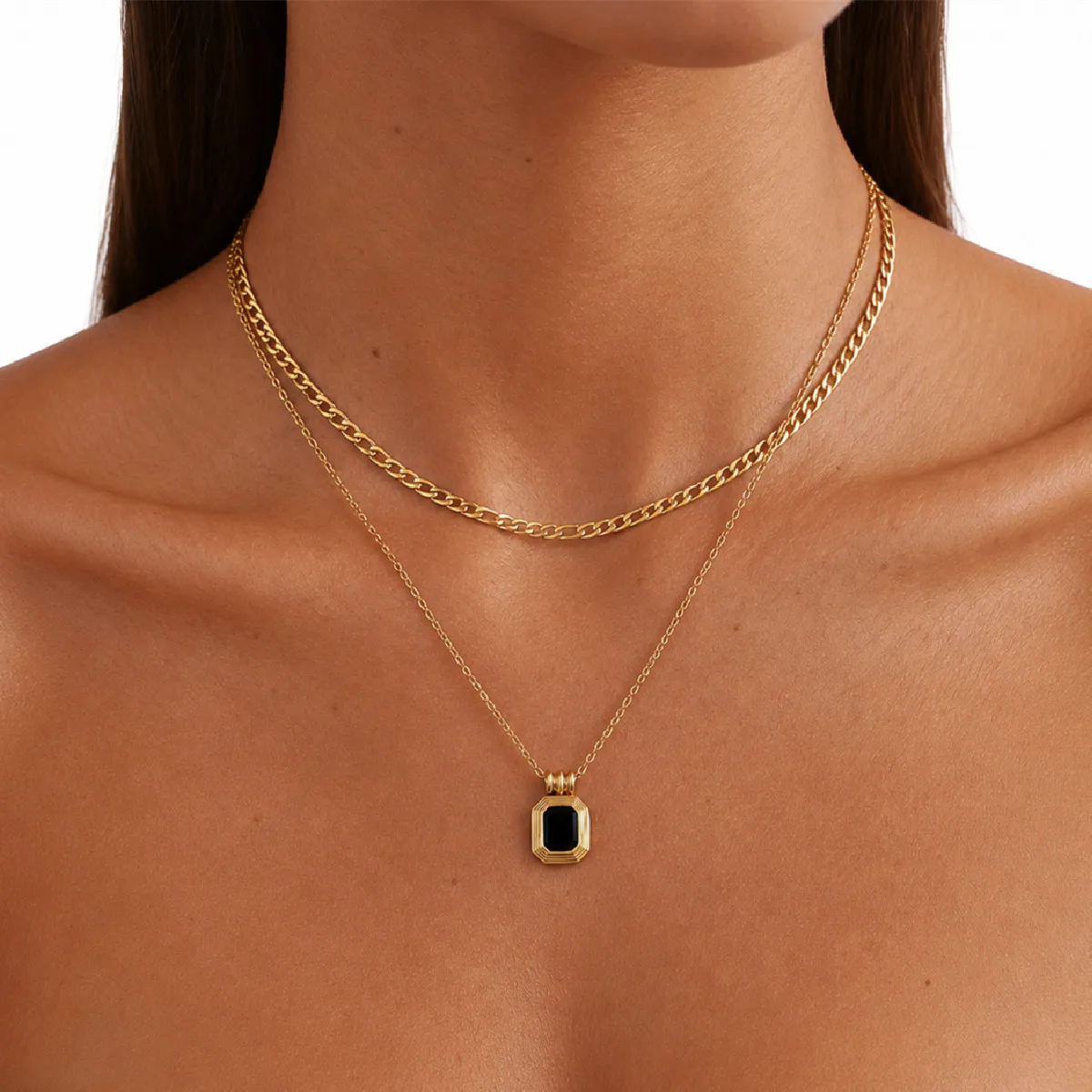 Ingemark Vintage Double Layer Stainless Steel Gold Plated Choker Necklace for Women Waterproof Acrylic Square Pendant Necklace
Ingemark Vintage Double Layer Stainless Steel Gold Plated Choker Necklace for Women Waterproof Acrylic Square Pendant Necklace