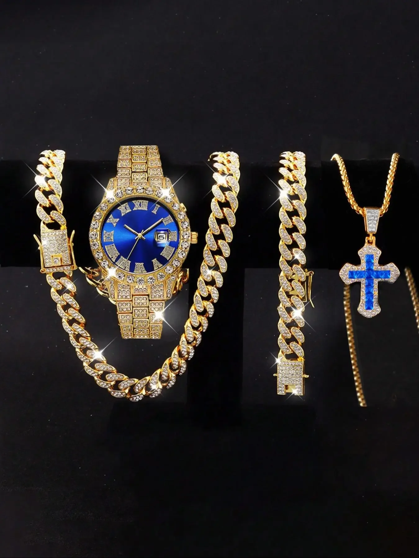 Hip hop Full Diamond Men's Watch Personalized Large Dial Full Diamond Calendar Fashion Watch Set
Hip hop Full Diamond Men's Watch Personalized Large Dial Full Diamond Calendar Fashion Watch Set