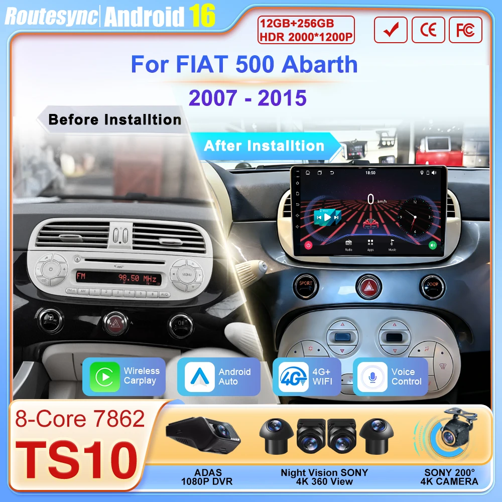 Car Screen Stereo Head Unit Car Radio Player For FIAT 500 Abarth 2007 - 2015 8 Core Wireless Android Auto Autoradio Mirror Link
Car Screen Stereo Head Unit Car Radio Player For FIAT 500 Abarth 2007 - 2015 8 Core Wireless Android Auto Autoradio Mirror Link
