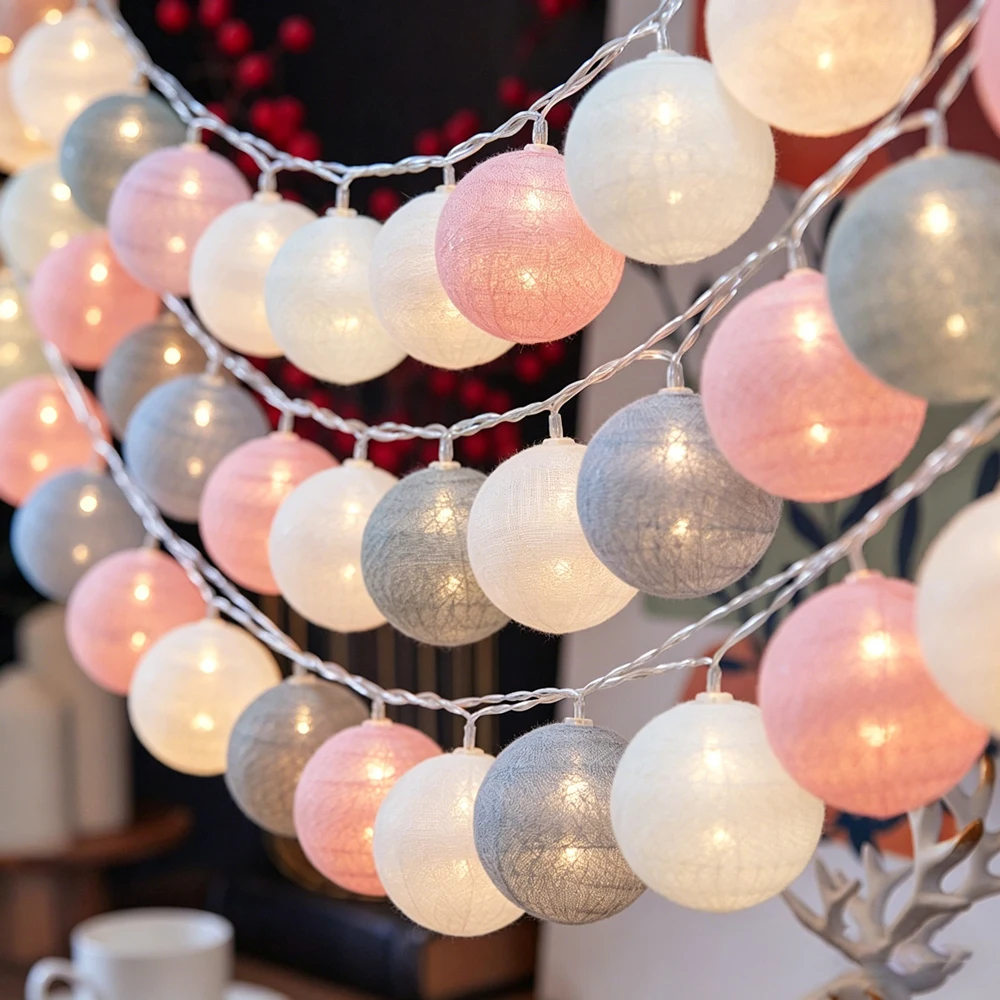 10/20 LEDs String Lights Cotton Thread Balls Home Decoration Lamp for Party Wedding Color Light String Christmas Decorations
10/20 LEDs String Lights Cotton Thread Balls Home Decoration Lamp for Party Wedding Color Light String Christmas Decorations