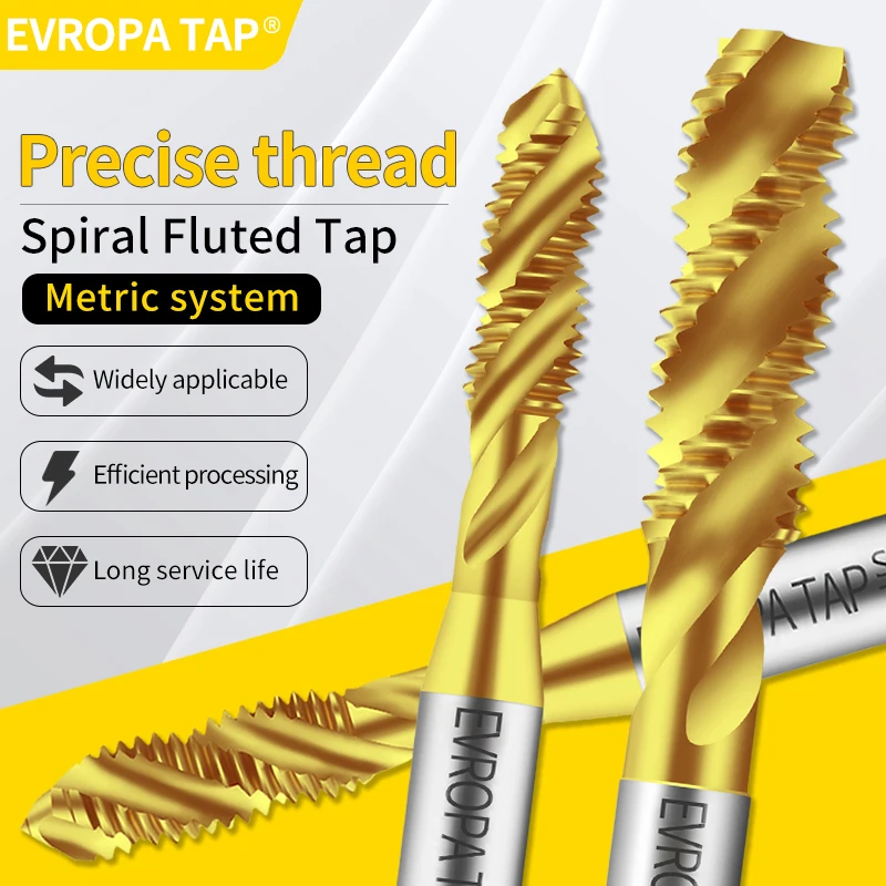 EVROPA TAP HSSE Спиральный рифленый метчик с TIN-покрытием M1.4 M1.6 M1.7 M1.8 M2 M2.2 M2.5 M2.6 M3 M3.5 M4 M5 M6 Гвинтовые метчики с мелкой резьбой
EVROPA TAP HSSE Спиральный рифленый метчик с TIN-покрытием M1.4 M1.6 M1.7 M1.8 M2 M2.2 M2.5 M2.6 M3 M3.5 M4 M5 M6 Гвинтовые метчики с мелкой резьбой