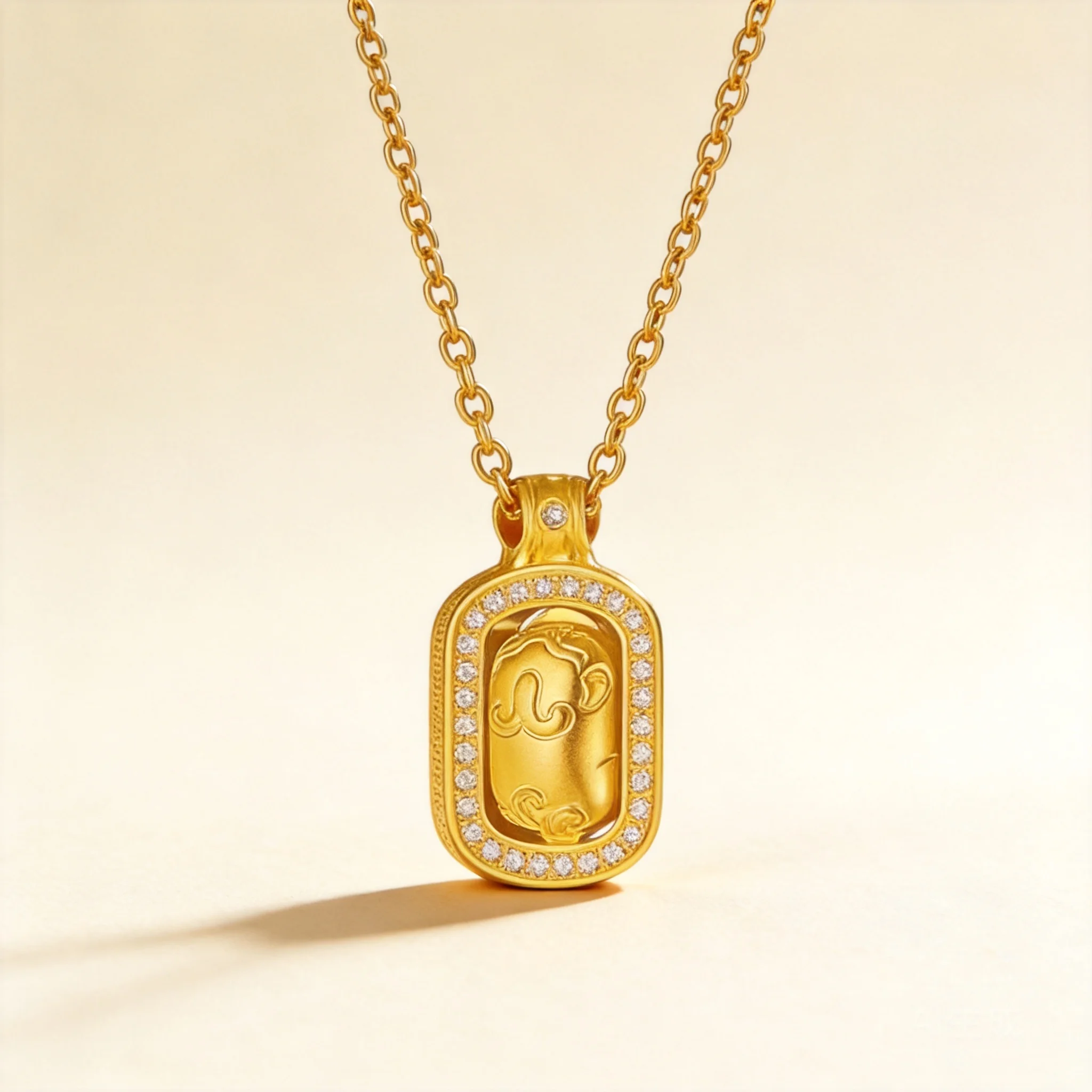 Chinese Style Lucky Wealth Blessing Pixiu Baby Pendant Necklace 18k Gold Plated Cubic Zirconia Inlaid Clavicle Chain For Women
Chinese Style Lucky Wealth Blessing Pixiu Baby Pendant Necklace 18k Gold Plated Cubic Zirconia Inlaid Clavicle Chain For Women