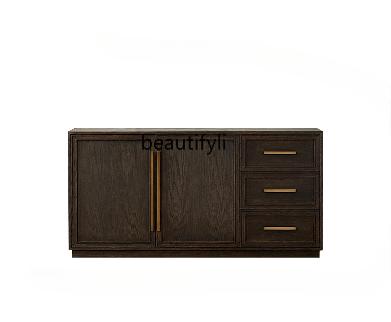 Nordic modern simple medieval solid wood dining side cabinet light luxury restaurant tea cabinet old
Nordic modern simple medieval solid wood dining side cabinet light luxury restaurant tea cabinet old