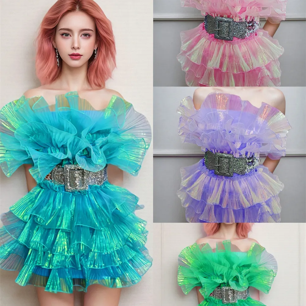 Sexy Prom Pink Fluffy Gauze Strapless Mini Dress for Women Birthday Wedding Banquet Evening Celebrate Dress Singer Stage Costume
Sexy Prom Pink Fluffy Gauze Strapless Mini Dress for Women Birthday Wedding Banquet Evening Celebrate Dress Singer Stage Costume