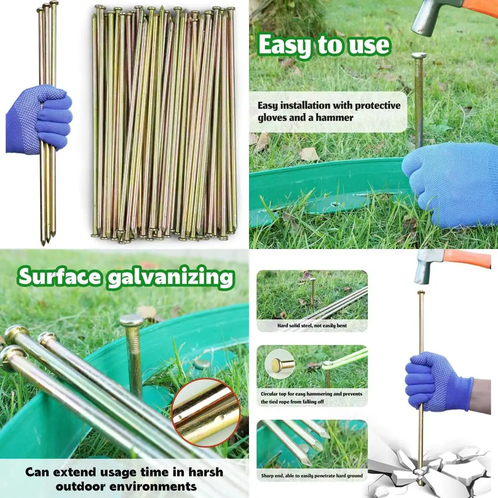 Heavy-Duty Galvanized Metal Landscape Stakes, 45-Pack for Paver Edging, Weed Barrier, and Floor Cove Installation
Heavy-Duty Galvanized Metal Landscape Stakes, 45-Pack for Paver Edging, Weed Barrier, and Floor Cove Installation