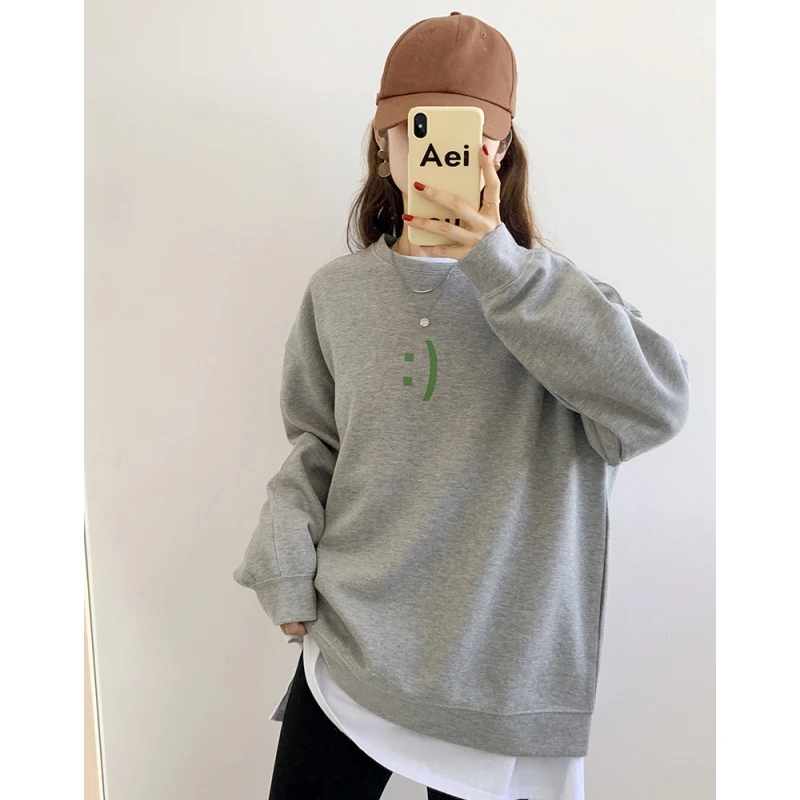 Womens Clothing Grey Vintage Street Sweatshirt Pullover Letter Printing Long Sleeves Casual Warm Baggy Female 2023 Tops Autumn
Womens Clothing Grey Vintage Street Sweatshirt Pullover Letter Printing Long Sleeves Casual Warm Baggy Female 2023 Tops Autumn