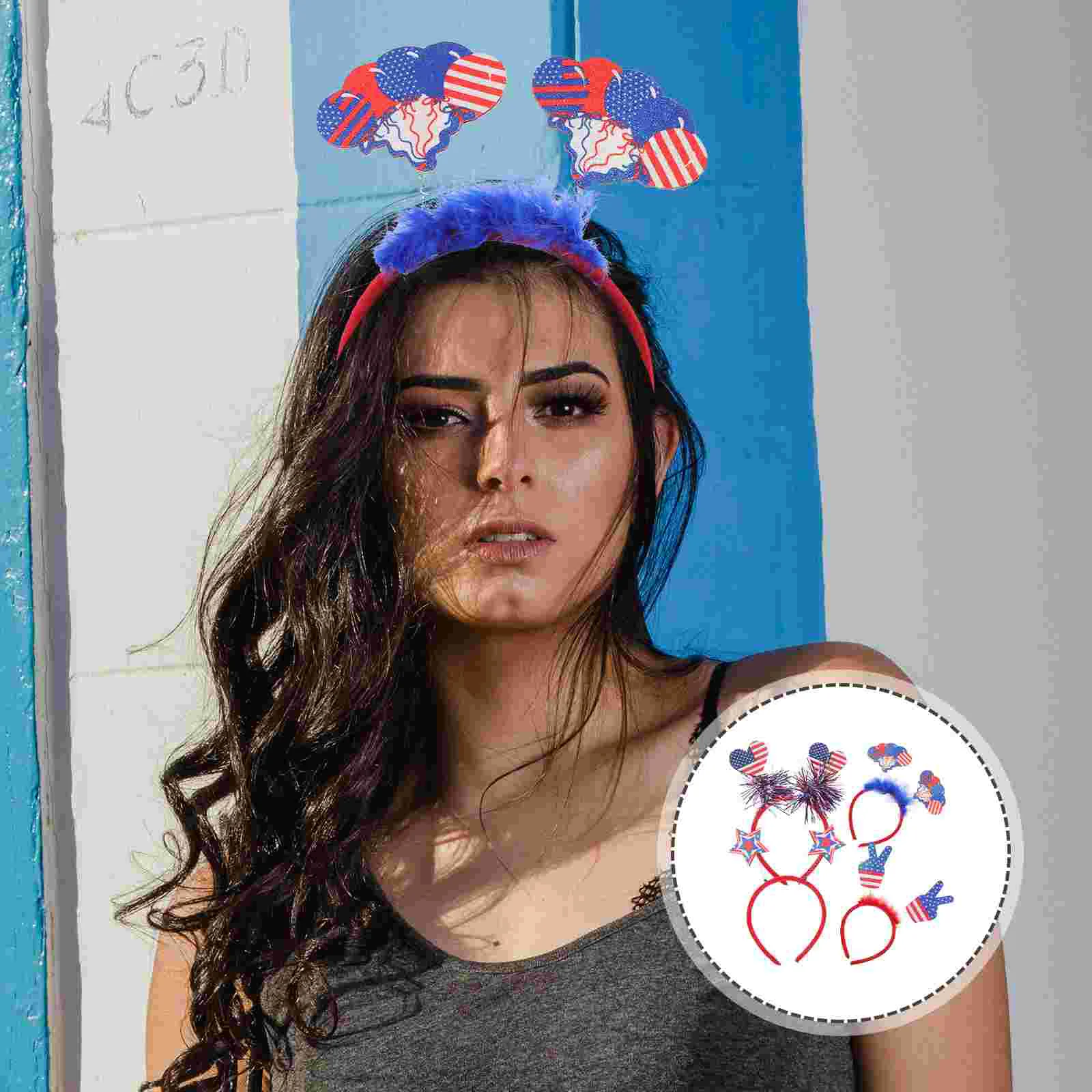 4 Pcs Patriotic Headbands Independence Day Fourth of July Decorations Hat 4th Outfits for Women Party Favors
4 Pcs Patriotic Headbands Independence Day Fourth of July Decorations Hat 4th Outfits for Women Party Favors