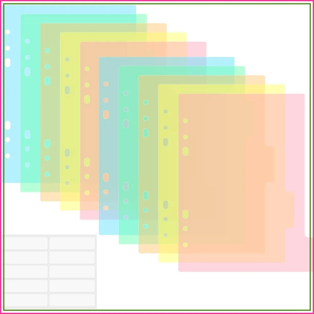 10PCS A5 Dividers for 6 Ring Binder, Reinforced Edge with 10 Tabs, Paper Index Cards, Die and Stamp Storage Folder
10PCS A5 Dividers for 6 Ring Binder, Reinforced Edge with 10 Tabs, Paper Index Cards, Die and Stamp Storage Folder