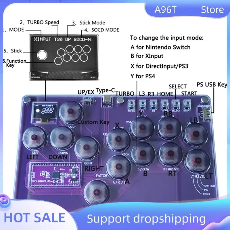 A96T 13Key Joystick Hitbox Keyboard Arcade Stick Controller For PS4/PS3/Switch/Steam Arcade Hitbox Controller Fight Sticks Durab
A96T 13Key Joystick Hitbox Keyboard Arcade Stick Controller For PS4/PS3/Switch/Steam Arcade Hitbox Controller Fight Sticks Durab