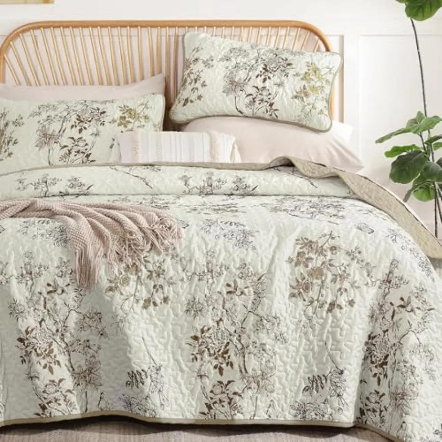 Floral Quilt Set Queen3 Pcs Botanical Leaf and Butterfly Pattern Bedspread Coverlet Set Soft Beautiful Farmhouse Plants Quilts
Floral Quilt Set Queen3 Pcs Botanical Leaf and Butterfly Pattern Bedspread Coverlet Set Soft Beautiful Farmhouse Plants Quilts