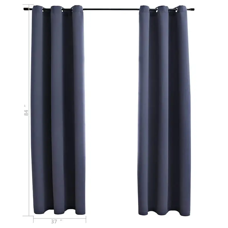 Blackout Curtains with Rings 2 pcs Anthracite 37"x84" Fabric
Blackout Curtains with Rings 2 pcs Anthracite 37"x84" Fabric