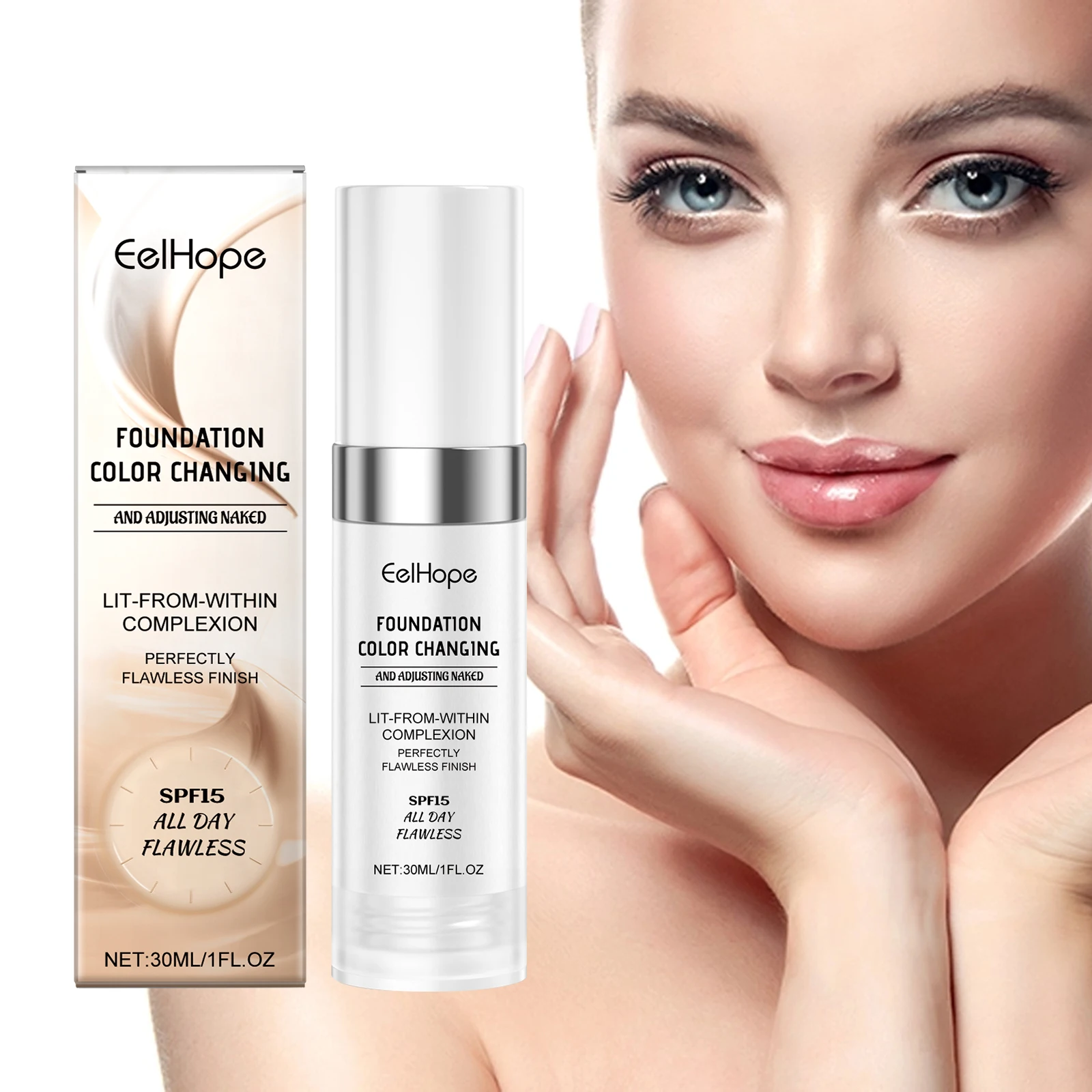 30ml Color Changing Liquid Foundation Full Coverage Concealer Brighten Oil Control Waterproof Lasting Moisturizing Makeup Base
30ml Color Changing Liquid Foundation Full Coverage Concealer Brighten Oil Control Waterproof Lasting Moisturizing Makeup Base