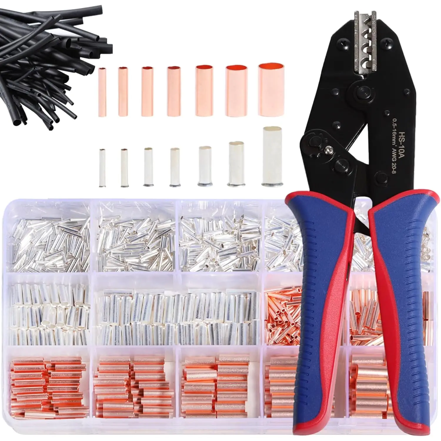 970Pcs Wire Core Terminal Kit Tinned Copper 7 Sizes Crimping Tool Non Insulated Cable Pin Wire End Combo with 48Pcs Heat Shrink
970Pcs Wire Core Terminal Kit Tinned Copper 7 Sizes Crimping Tool Non Insulated Cable Pin Wire End Combo with 48Pcs Heat Shrink