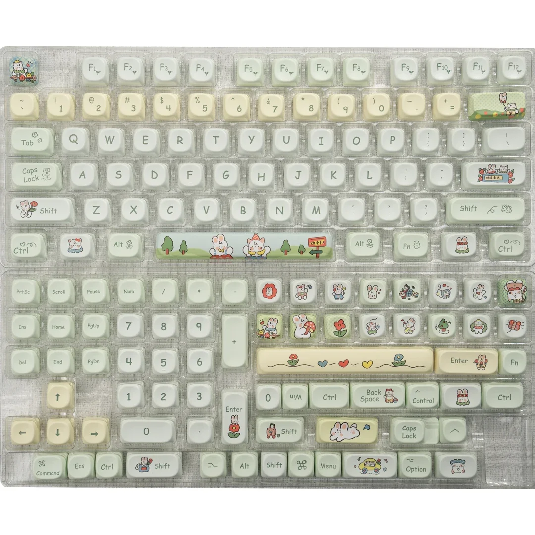 Spring keycap cute pbt material sublimation suitable for 108 104 98 87 75 68 65 etc
Spring keycap cute pbt material sublimation suitable for 108 104 98 87 75 68 65 etc