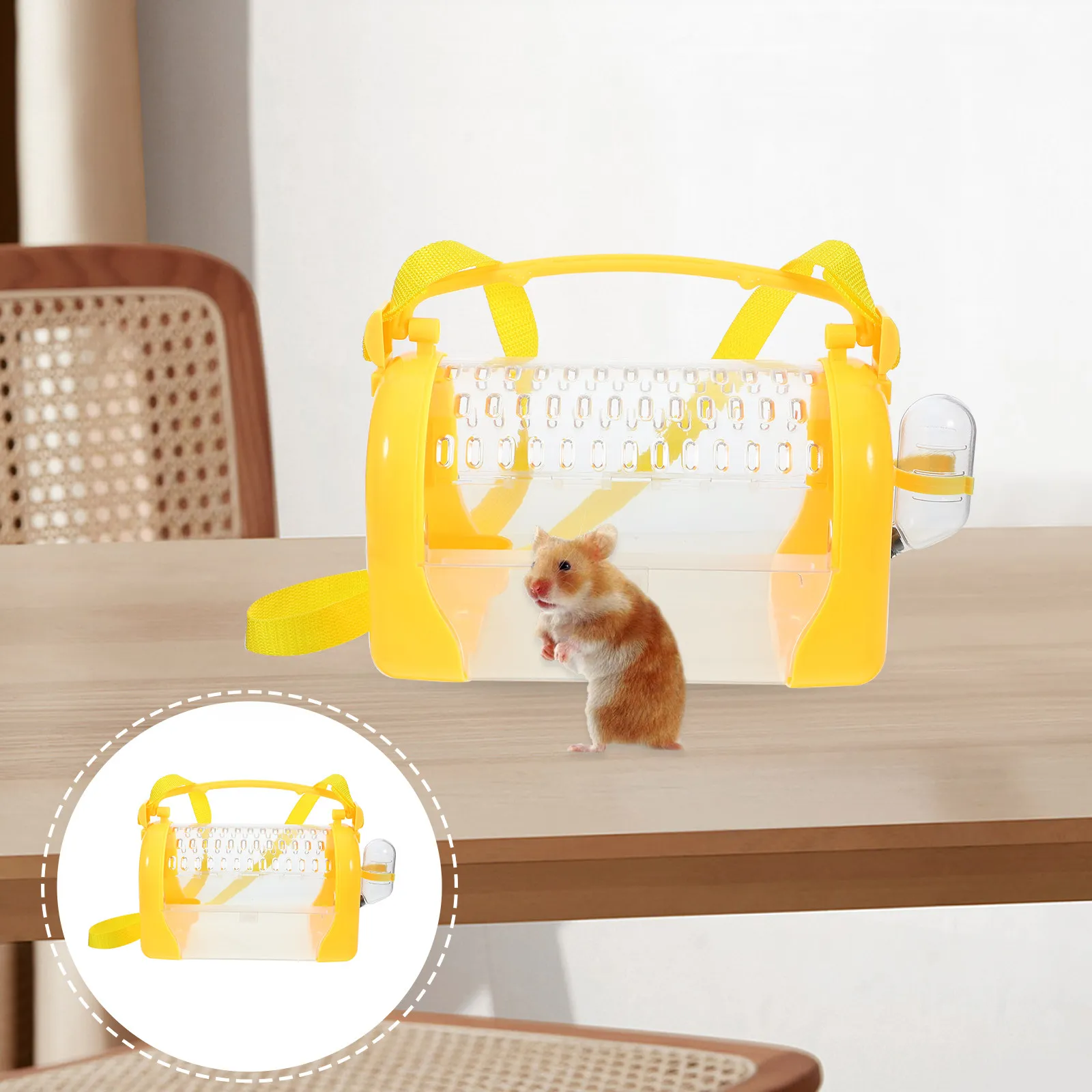 Hamster Travel Cage Portable Small Pet Carrying Box with Food Bowl Water Bottle Handle Design for Outdoor Walking Shopping
Hamster Travel Cage Portable Small Pet Carrying Box with Food Bowl Water Bottle Handle Design for Outdoor Walking Shopping