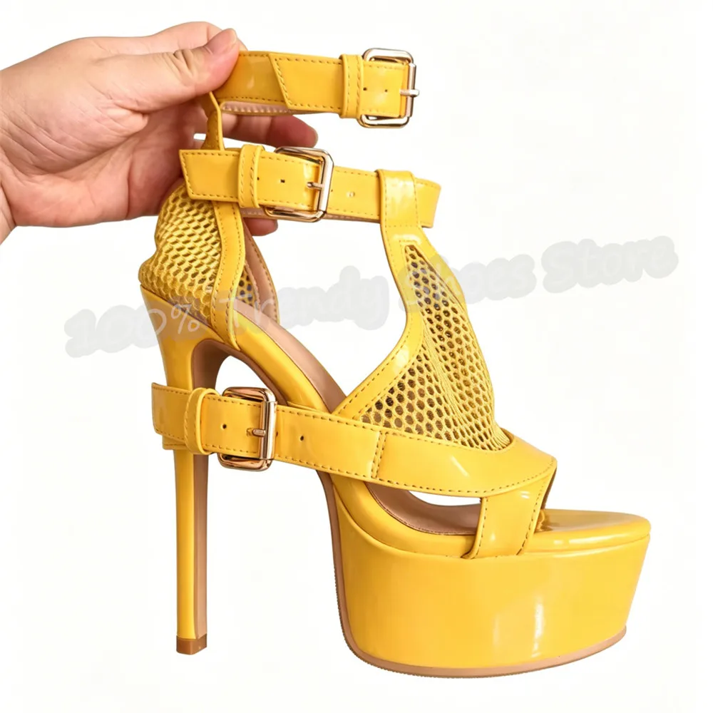 Open Toe Mesh Caged Stiletto High Heels Cool Boots Women Buckle Straps Platform Party Dress Shoes Summer Gladiator Sandals
Open Toe Mesh Caged Stiletto High Heels Cool Boots Women Buckle Straps Platform Party Dress Shoes Summer Gladiator Sandals