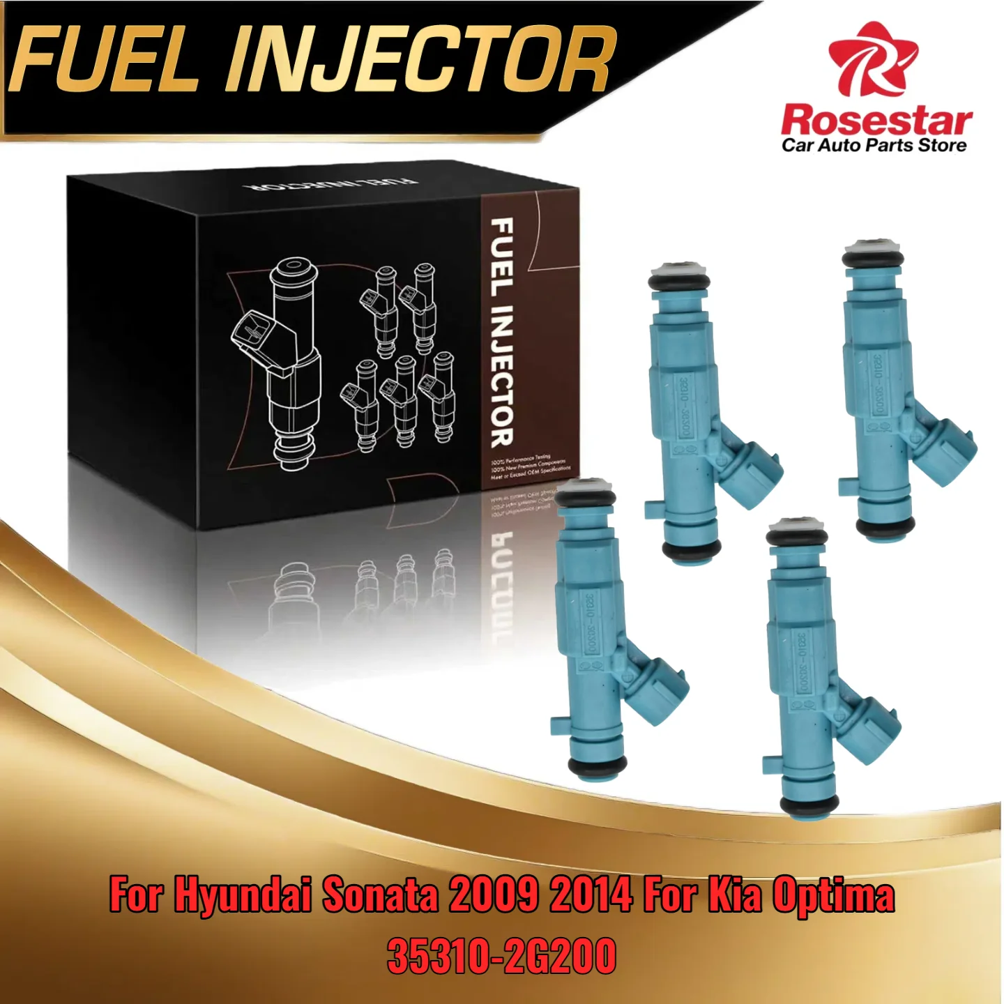 4x New Injectors For Hyundai Sonata For Kia Optima 2009 to 2014 2.4L I4 
4x New Injectors For Hyundai Sonata For Kia Optima 2009 to 2014 2.4L I4