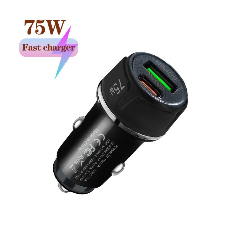 2Port PD 75W car charger PD45W QC3.0 car phone charger for HUAWEI iPhone Samsung Xiaomi fast charging cigarette lighter adapter
2Port PD 75W car charger PD45W QC3.0 car phone charger for HUAWEI iPhone Samsung Xiaomi fast charging cigarette lighter adapter