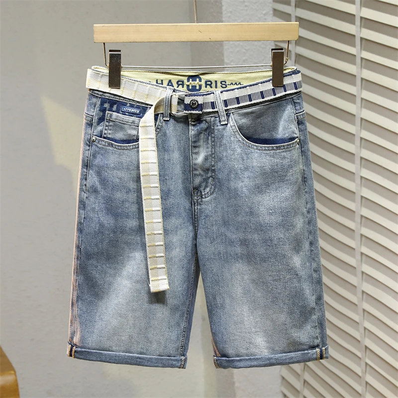 Summer Thin Elasticity Denim Shorts Men Fashion Loose Korean Casual Men's Shorts Streetwear Youth Straight Short Jeans Blue
Summer Thin Elasticity Denim Shorts Men Fashion Loose Korean Casual Men's Shorts Streetwear Youth Straight Short Jeans Blue