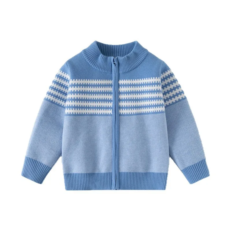 Boys' Striped knitted Cardigan, Soft Sweater with Hidden Zipper for Fall & Winter, Sizes 100-140
Boys' Striped knitted Cardigan, Soft Sweater with Hidden Zipper for Fall & Winter, Sizes 100-140
