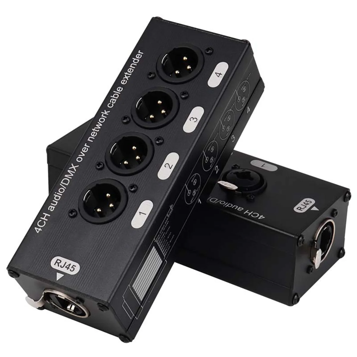 New 1Pair 4-Channel 3-Pin XLR or 6.3Mm Audio and DMX over Network Cable Extender,DMX512 Network Signal Extender Male+ Female
New 1Pair 4-Channel 3-Pin XLR or 6.3Mm Audio and DMX over Network Cable Extender,DMX512 Network Signal Extender Male+ Female