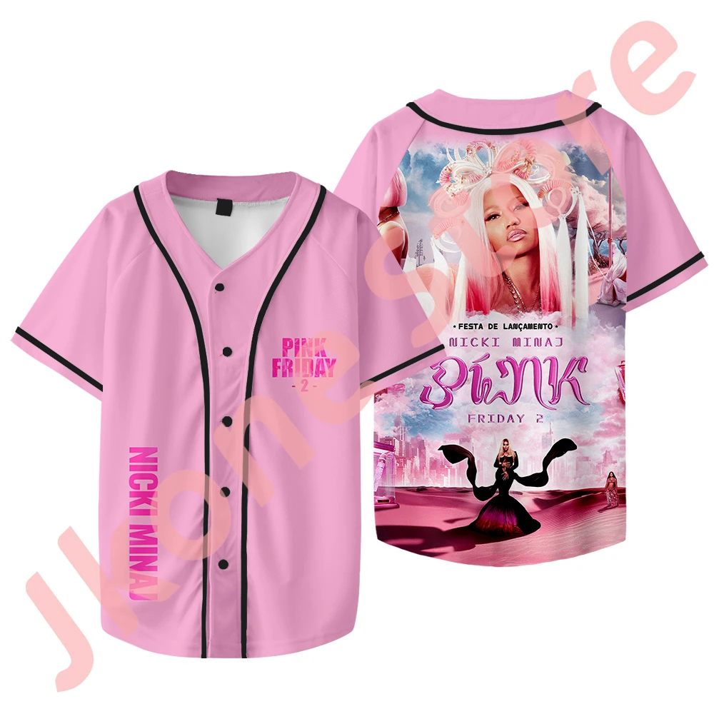 Nicki Minaj Tour Baseball Jersey PF2 Logo Merch Tee Women Men Fashion Casual Short Sleeve Jacket
Nicki Minaj Tour Baseball Jersey PF2 Logo Merch Tee Women Men Fashion Casual Short Sleeve Jacket