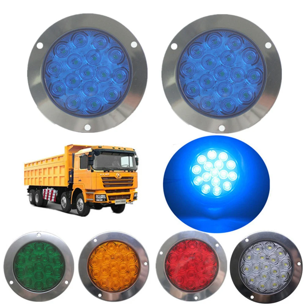 2PCS Round Trailer Truck Lights Blue 16 LED 4inch Brake Stop Turn Signal LED Tail Light 12-24V
2PCS Round Trailer Truck Lights Blue 16 LED 4inch Brake Stop Turn Signal LED Tail Light 12-24V