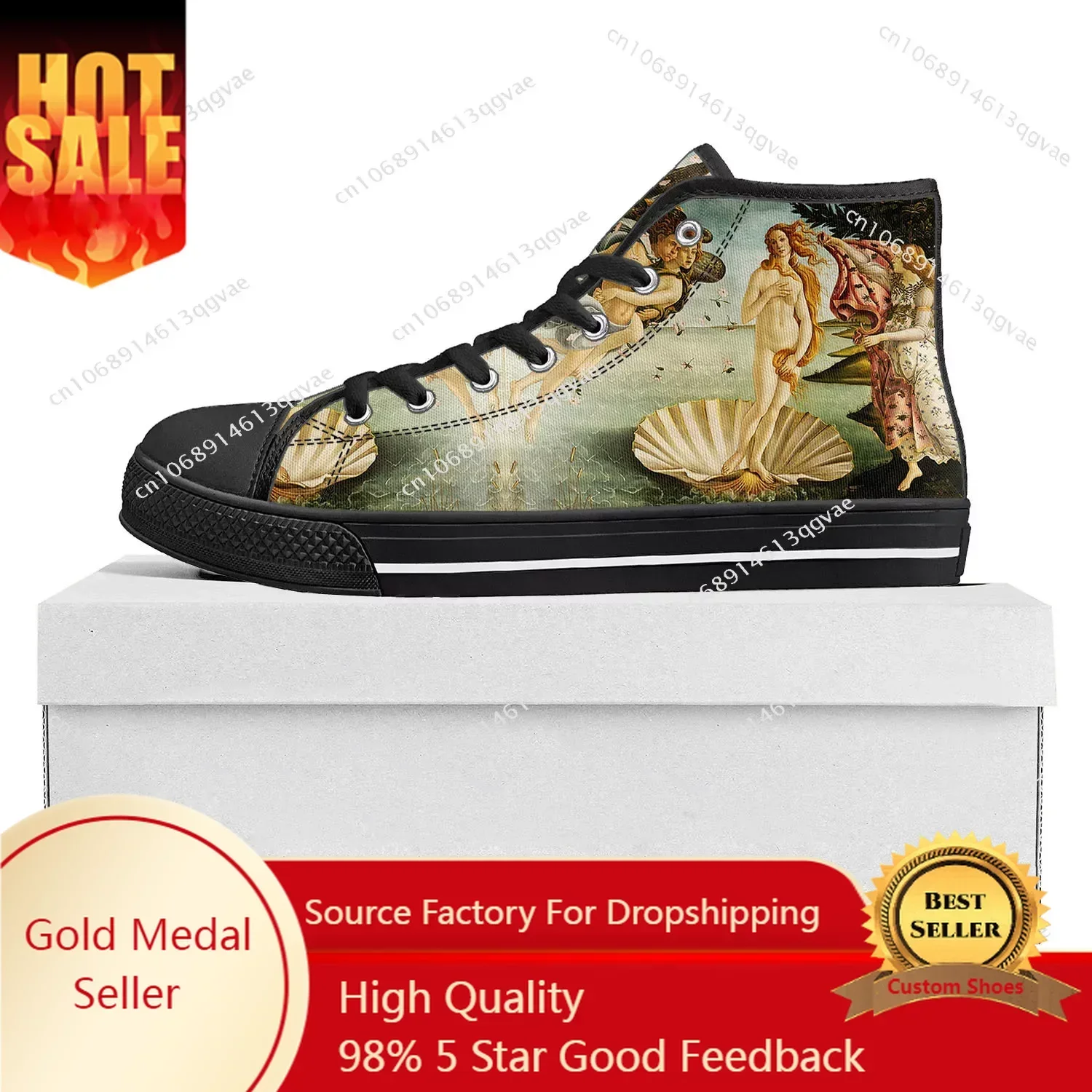 The Birth of Venus High Top High Quality Sneakers Mens Womens Teenager Canvas Customized Sneaker Casual Couple Shoes Custom Shoe
The Birth of Venus High Top High Quality Sneakers Mens Womens Teenager Canvas Customized Sneaker Casual Couple Shoes Custom Shoe