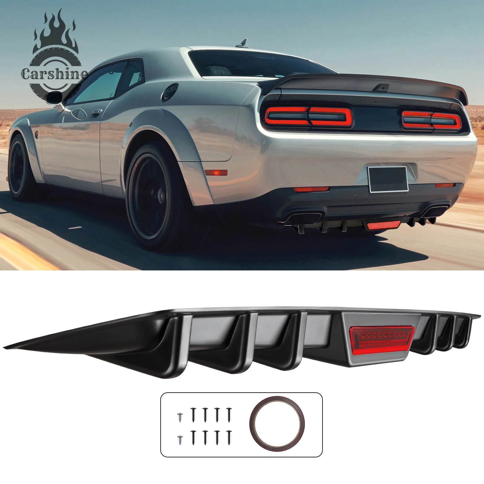 For Dodge Challenger SRT RT Rear Bumper Diffuser Lip Shark Fins Splitter Spoiler Black
For Dodge Challenger SRT RT Rear Bumper Diffuser Lip Shark Fins Splitter Spoiler Black