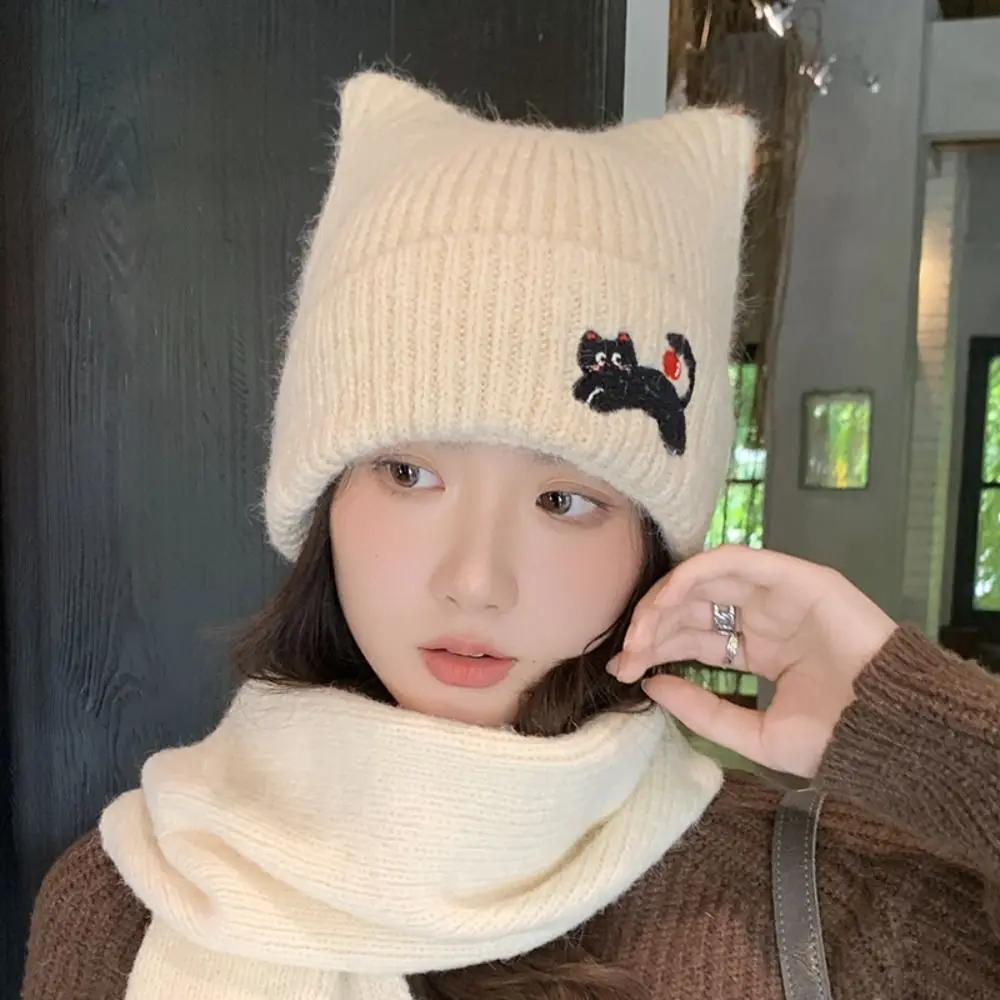 Fashion Soft Cat's Ears Knitted Hat Embroidered Cat Elastic Woolen Hat Korean Style Solid Color Warm Cap Cycling
Fashion Soft Cat's Ears Knitted Hat Embroidered Cat Elastic Woolen Hat Korean Style Solid Color Warm Cap Cycling
