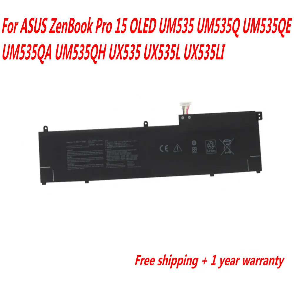 11.55V 96WH C32N2002 Laptop Battery For Asus ZenBook Pro 15 OLED UM535 UM535Q UM535QE UM535QA UM535QH UX535 UX535L UX535LI
11.55V 96WH C32N2002 Laptop Battery For Asus ZenBook Pro 15 OLED UM535 UM535Q UM535QE UM535QA UM535QH UX535 UX535L UX535LI