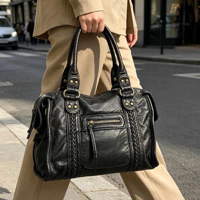 Vintage Motorcycle Handbag Retro Street Style Crossbody Bag Multi-Pocket Shoulder Bag Zipper Tote Purse Casual Travel Handbag
Vintage Motorcycle Handbag Retro Street Style Crossbody Bag Multi-Pocket Shoulder Bag Zipper Tote Purse Casual Travel Handbag