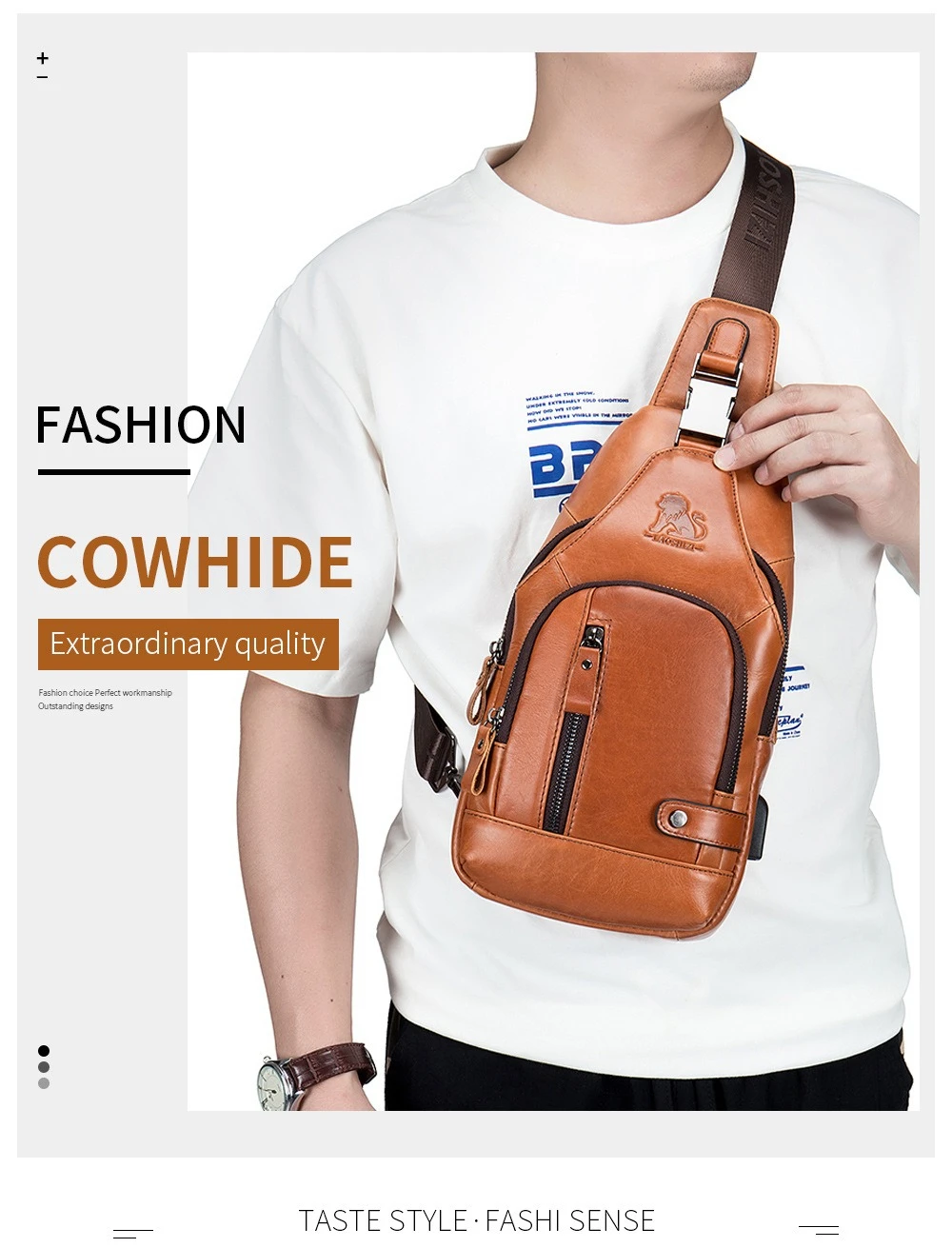 Leather chest bag man leather cross-body backpack USB multi-function large capacity front satchel bag 
Leather chest bag man leather cross-body backpack USB multi-function large capacity front satchel bag