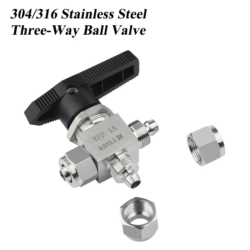 YFP-1A 304 316 Stainless Steel Quick-Connect Three-Way Ball Valve Fit 4x2.5 6x4 8x5 8x6 10x6.5 10x8 12x8 12x10 14x10mm SS304 316
YFP-1A 304 316 Stainless Steel Quick-Connect Three-Way Ball Valve Fit 4x2.5 6x4 8x5 8x6 10x6.5 10x8 12x8 12x10 14x10mm SS304 316