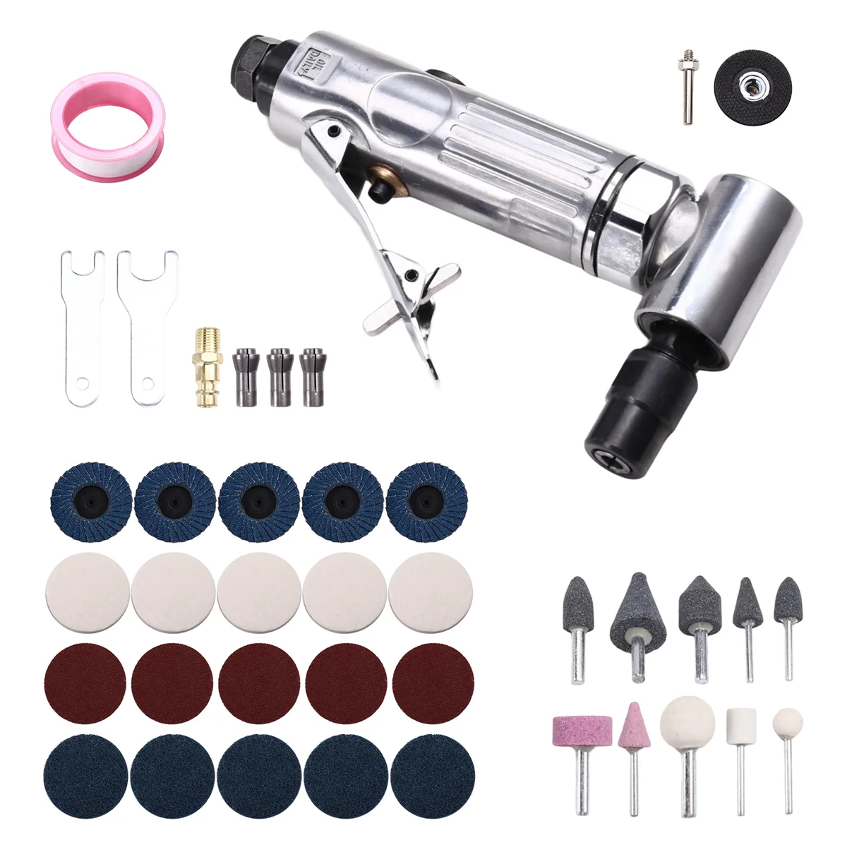 ABNJ 1/4 Inch 90 Degree Grinder Micro-Air Die Grinder Tool Kit Polisher Mill Engraving Machine with Sanding Discs Kit
ABNJ 1/4 Inch 90 Degree Grinder Micro-Air Die Grinder Tool Kit Polisher Mill Engraving Machine with Sanding Discs Kit
