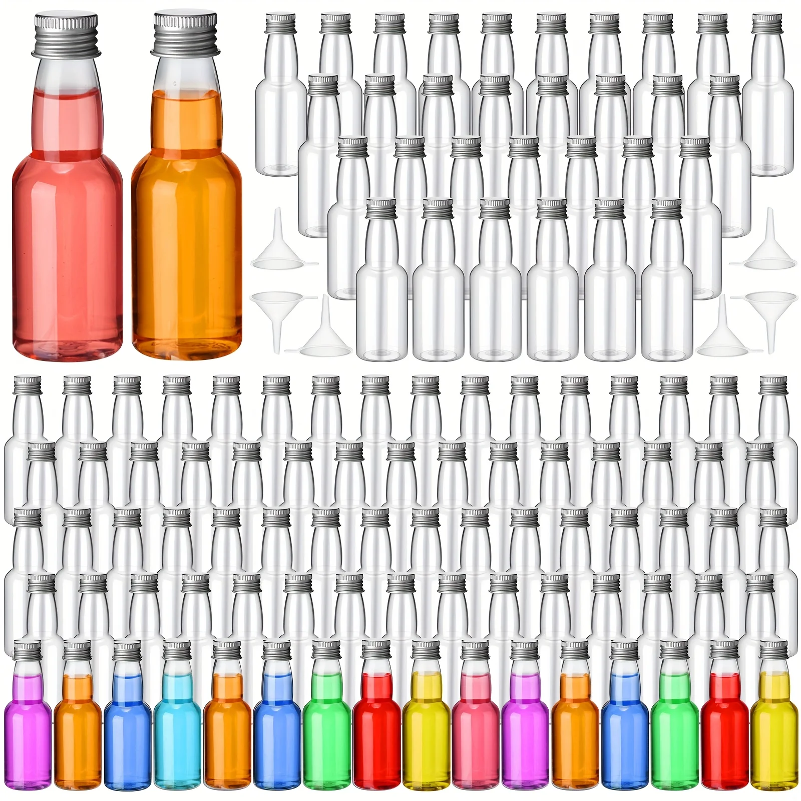 120pcs Mini Liquor Bottles, Plastic Spirit Bottle, 2oz Mini Empty Plastic Alcohol Shot Bottles with Funnels, Airtight Shot Bottles Miniature Bottles for Party Favors, Weddings, Silvery
120pcs Mini Liquor Bottles, Plastic Spirit Bottle, 2oz Mini Empty Plastic Alcohol Shot Bottles with Funnels, Airtight Shot Bottles Miniature Bottles for Party Favors, Weddings, Silvery