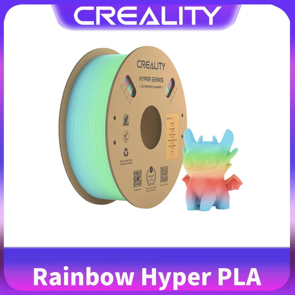 Creality Hyper PLA Rainbow Filament 1.75mm 1KG Multi-color Gradient High Speed Printing Materials for FDM Pritners
Creality Hyper PLA Rainbow Filament 1.75mm 1KG Multi-color Gradient High Speed Printing Materials for FDM Pritners