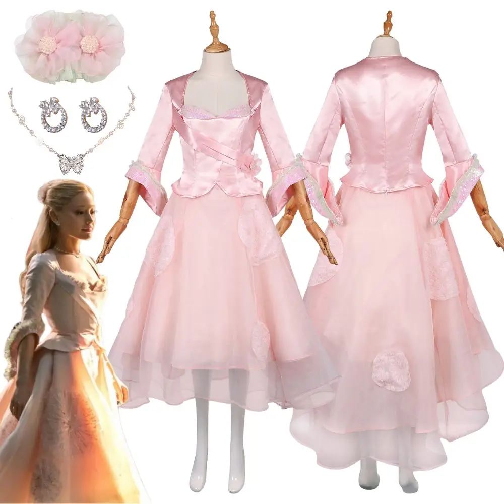 Wicked Glinda Cosplay Fantasia Costume Disguise for Women Dress Necklace Earrings Headgear Set Roleplay Halloween Carnival Suit
Wicked Glinda Cosplay Fantasia Costume Disguise for Women Dress Necklace Earrings Headgear Set Roleplay Halloween Carnival Suit