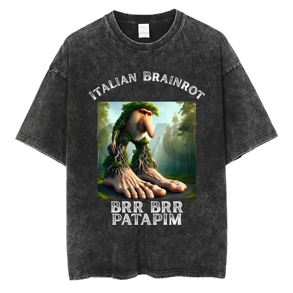 Italian Brainrot Brr Brr Patapim Funny Meme Washed T-shirt Male Fashion Oversized Tshirt Men Women Casual Joke Humor Streetwear
Italian Brainrot Brr Brr Patapim Funny Meme Washed T-shirt Male Fashion Oversized Tshirt Men Women Casual Joke Humor Streetwear