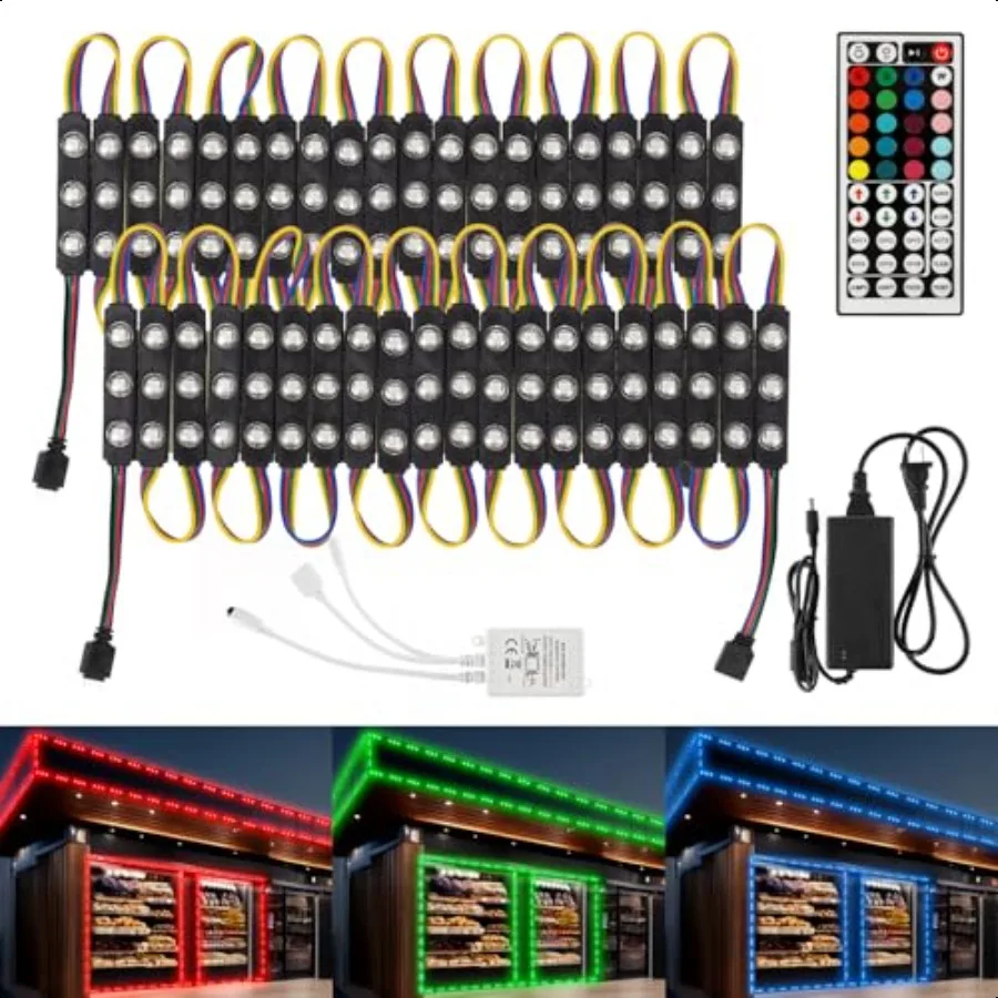 LED Light Modules for Busin Window Light Storefront Lights LED Module for Signs 20ft 40PCS 5050 SMD RGB er Bright Waterproof Bu
LED Light Modules for Busin Window Light Storefront Lights LED Module for Signs 20ft 40PCS 5050 SMD RGB er Bright Waterproof Bu