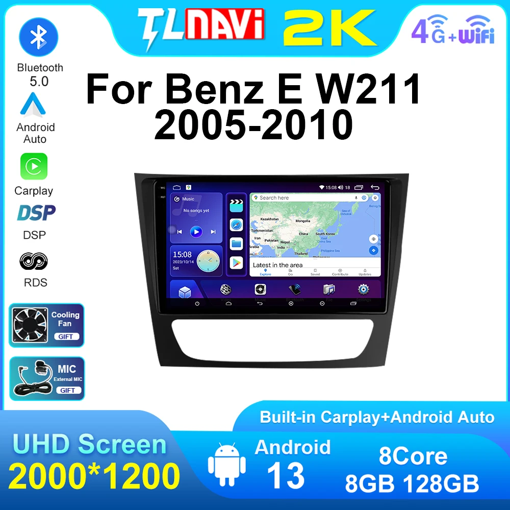 Tulenavi 8G128G Android 13 Car Radio GPS Multimedia Stereo Player For 2005 - 2010 Benz E Class W211 CLS W219 CLK W209 Navigator
Tulenavi 8G128G Android 13 Car Radio GPS Multimedia Stereo Player For 2005 - 2010 Benz E Class W211 CLS W219 CLK W209 Navigator