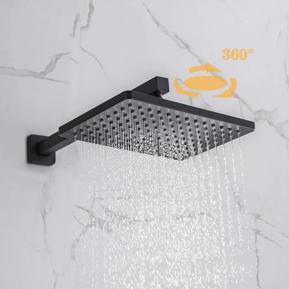 Black Concealed Shower System Rain Waterfall Bathroom Embedded Shower Faucet Set with Tub Spout
Black Concealed Shower System Rain Waterfall Bathroom Embedded Shower Faucet Set with Tub Spout